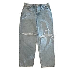 Madewell dad jeans barrel distressed high rise baggy womens 29 8 denim